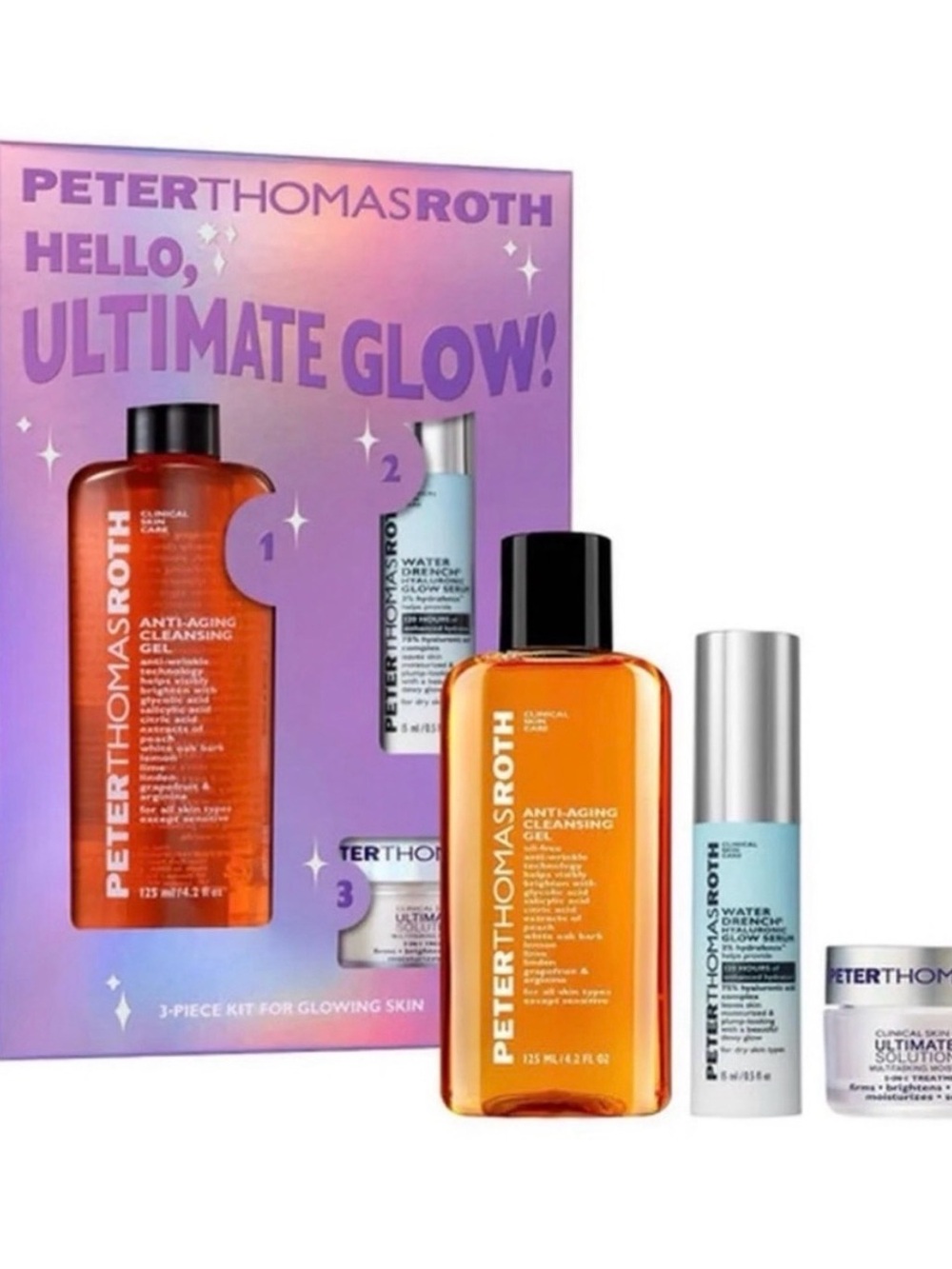 Peter Thomas Roth Hello Ultimate Glow 3-Piece Kit New In Box